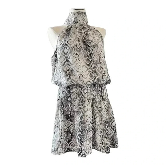 Do+Be Mock Neck Snakeskin Sleeveless‎ Drop Waist Dress Women Size Small - Picture 1 of 12